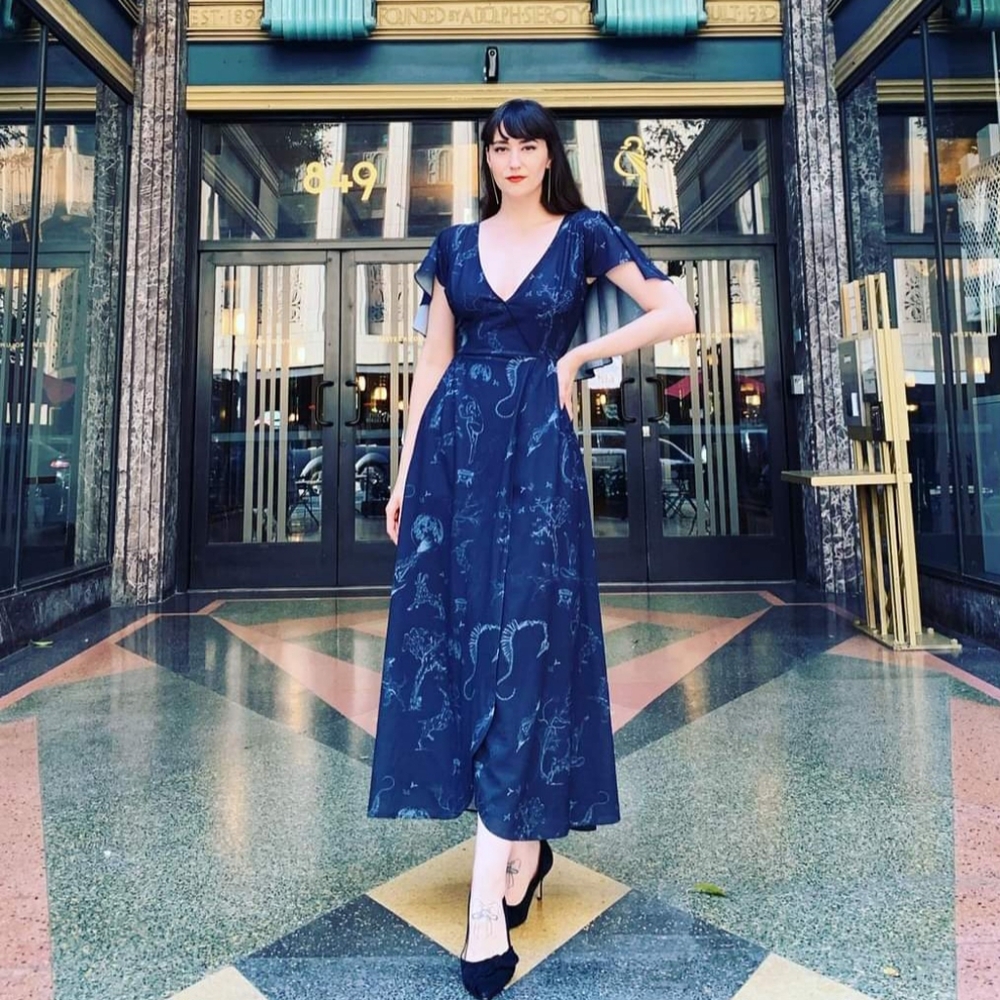 NWOT Laura Byrnes Blue Toile Maxi Dress-Medium